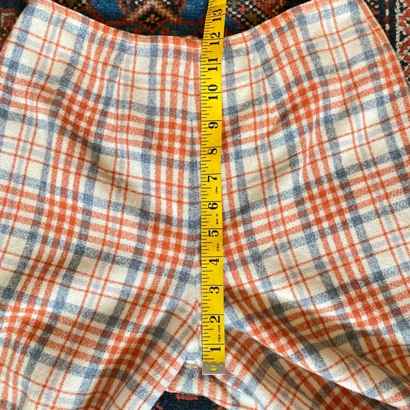 Vintage Pendleton Wool Plaid Pants Lined Size Small Peach Cream Orange Blue 70s - Picture 8 of 11